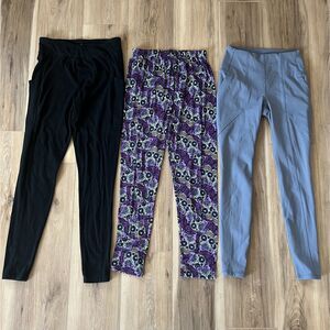 3 Bundle Pair of Girls Athletic Leggings Pants by Avalanche, Art Class 14-16